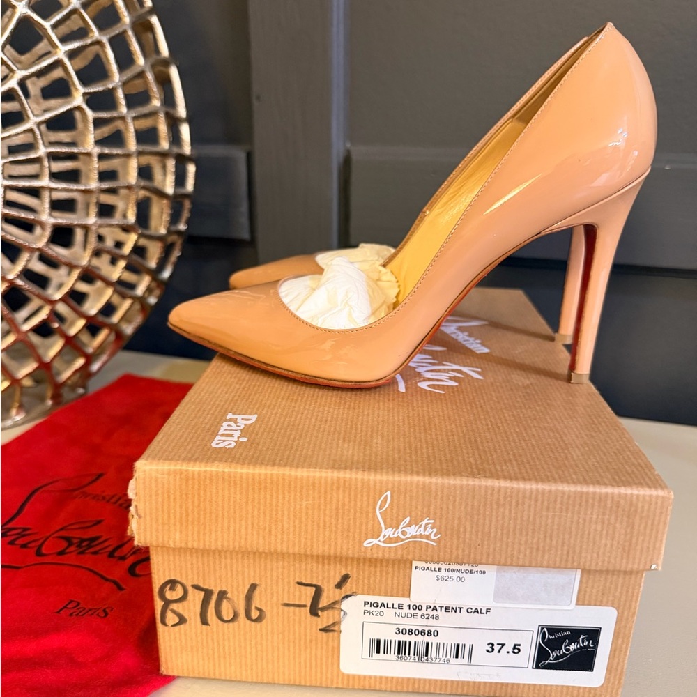 Christian Louboutin Pigalle 100 Patent Calf Pumps - Size 37.5 (EU / ~US 7.5)